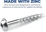 Kreg SML-C125-250 Zinc Pocket Screw - 1 1/4 Inch #8 Coarse Thread - Maxi-Loc Head - 250 Count