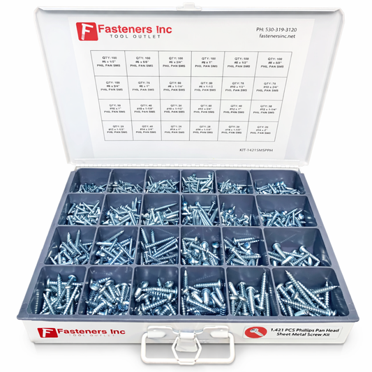 1421 Piece Phillips Pan Head Sheet Metal Screw Zinc Assortment Fastener Kit