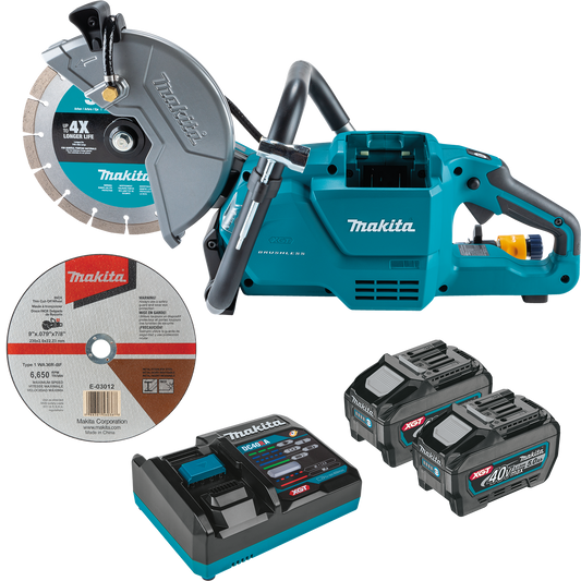 Makita GEC03T 40V max XGT® Brushless Cordless 9" Power Cutter Kit, with AFT®, Electric Brake (5.0 Ah)
