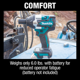 Makita XWT18Z 18V LXTÂ® Lithiumâ€‘Ion Brushless Cordless 4â€‘Speed Midâ€‘Torque 1/2" Sq. Drive Impact Wrench w/ Detent Anvil, Tool Only
