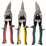 Vulcan Tools Aviation Snip Set, 10-1/8 in OAL, Left/Right/Straight Cut, Chrome Vanadium Steel Blade