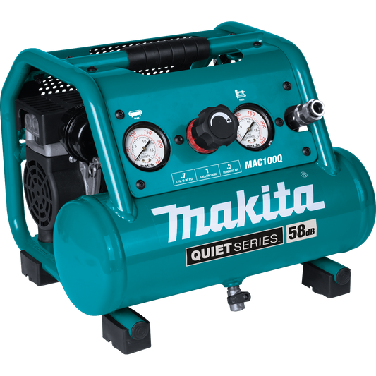 Makita MAC100Q Quiet Series 1/2 HP, 1 Gallon Compact, Oil Free, Electric Air Compressor