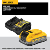 DEWALT, DCB230C, Battery Pack with Charger, 20V, 3 Ah, Lithium-Ion, Cordless, 45 min Charge Time