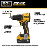 DeWalt DCD799P1 DEWALT 20V MAX ATOMIC 1/2-in. Hammer Drill Kit