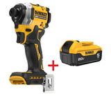 DEWALT DCF850B ATOMIC 20V MAX* 1/4 IN. BRUSHLESS CORDLESS 3-SPEED IMPACT DRIVER Plus Free DCB205