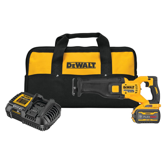DEWALT, DCS389X1, Reciprocating Saw, 60V MAX; Brushless; 1-1/8 in Stroke Length; 3000 SPM; Includes 9 Ah Battery