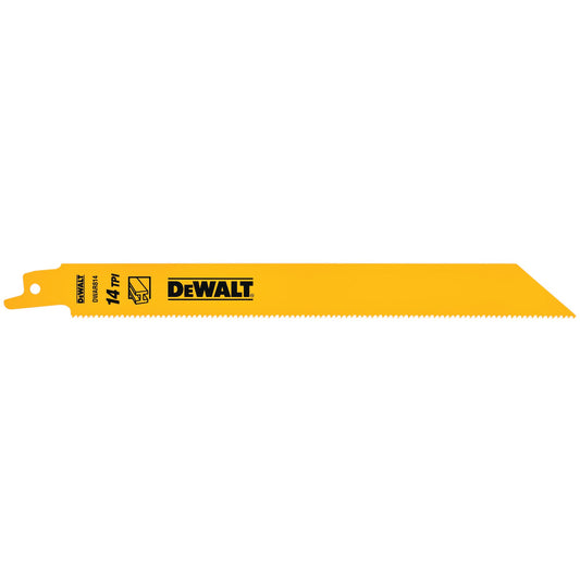 DEWALT, DW4809B, Reciprocating Saw Blade, Bi-Metal, 8 in, 14 TPI