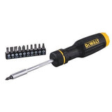 DEWALT, DWHT68002, Multi-Bit Screwdriver, 11.5 in; Ratcheting, Bi-Material Handle, 11 Bits