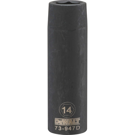 DEWALT, DWMT73947OSP, Impact Socket, 1/2 in Drive, 14 mm, 6-Point, Deep, Chrome, Full Polish Chrome