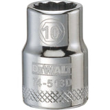 DEWALT, DWMT74513OSP, Socket Set, 3/8 in Drive, 10 mm, 12-Point, Full Polish Chrome