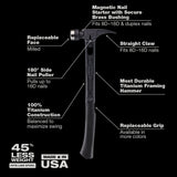 Stiletto TIB15MC-CBL  15 oz. Tibone Milled Curved Titanium Limited Edition Black Hammer