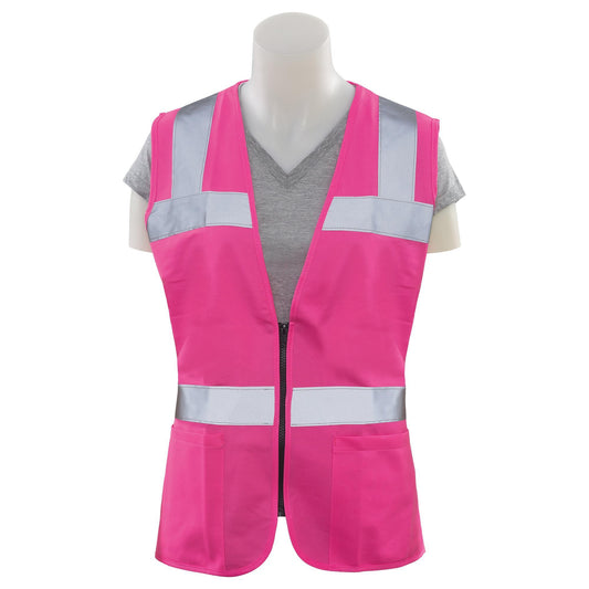 ERB® Girl Power At Work™ S721 Non-ANSI Women's Safety Vest, Zipper Closure, Pink