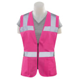 ERB® Girl Power At Work™ S721 Non-ANSI Women's Safety Vest, Zipper Closure, Pink