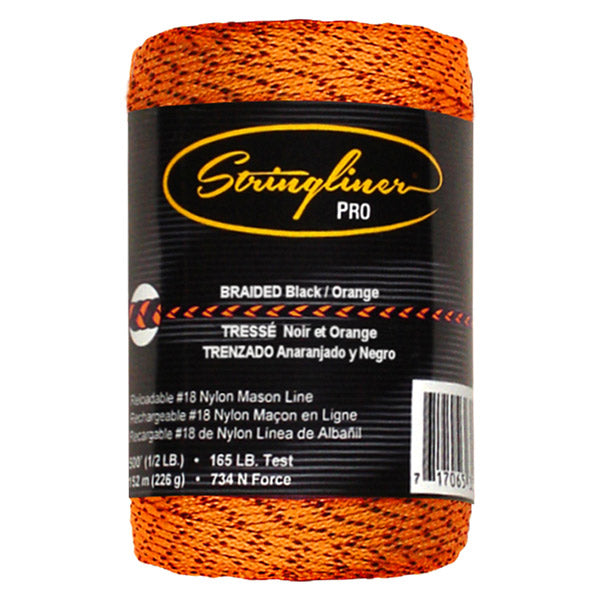 US Tape 35491 #18 Nylon Replacement Roll BRAIDED BLACK/ORANGE 500' - image 1