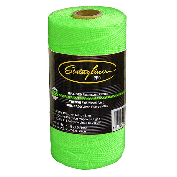 US Tape 35768 #18 Nylon Replacement Roll BRAIDED FL. GREEN 1000' - image 1