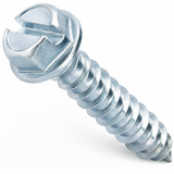 #8 x 3" Hex Washer Head Slotted Sheet Metal Screw Zinc Plated