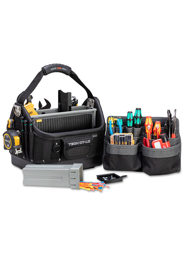 Veto Pro Pac TECH OT-LC BLACKOUT - Large Open Top Tech Tool Bag, V-SWAP panel system