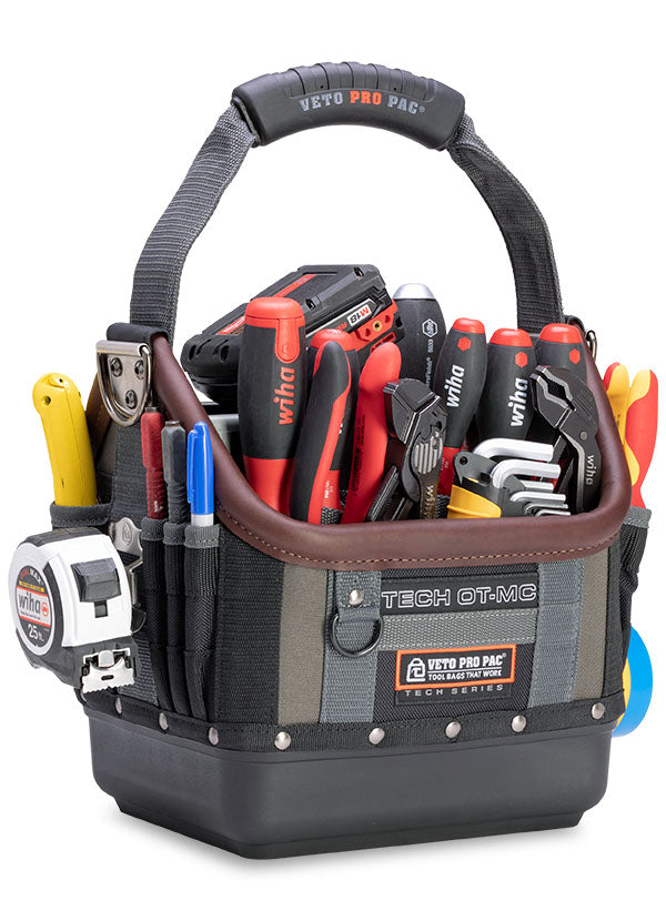 Veto Pro Pac TECH OT-MC - Compact Open Top Tech Tool Bag, Waterproof 3mm polypropylene base