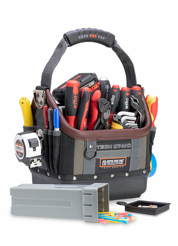 Veto Pro Pac TECH OT-MC - Compact Open Top Tech Tool Bag, Waterproof 3mm polypropylene base