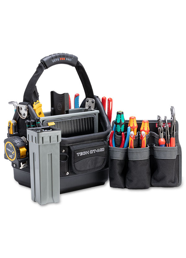 Veto Pro Pac TECH OT-MD BLACKOUT - Open Top Tech Tool Bag, V-SWAP removable pocket panels