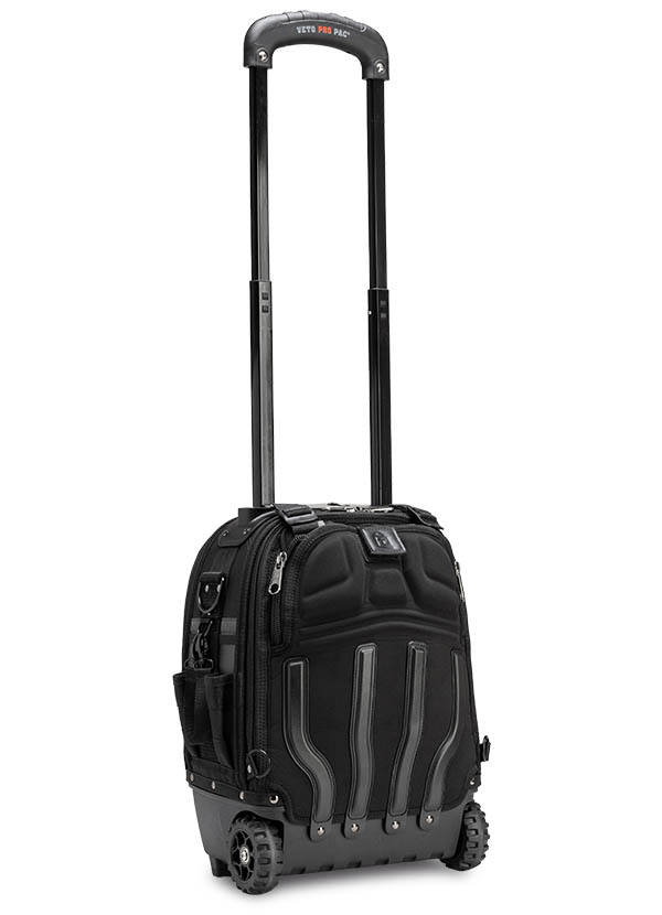 Veto Pro Pac TECH PAC MC WHEELER BLACKOUT - Compact Wheeled Backpack Tool Bag, Waterproof wheeled base