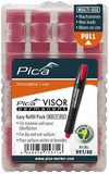 Pica 991/40 VISOR Luminescent Permanent Marker Refill, Red (4-Pack)