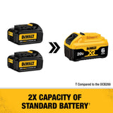 DEWALT, DCB206, Battery, 20V MAX, 6 Ah, Lithium Ion, Yellow/Black