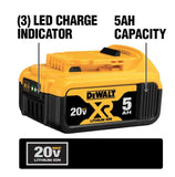 DEWALT, DCB205, Battery, 20V, 5 Ah, Lithium-Ion, Compatible with 20V MAX Tools