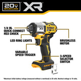 DeWalt DCF845B 20V MAX XR 3-Speed Impact 1/4 in. Driver (Tool Only) (Open Box)