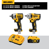 DeWalt DCK205P1 20V MAX XR Lithium-Ion Cordless Automotive Combo Kit (2-Tool) with 1/2 in. Impact Wrench & 3/8 in. Impact Wrench