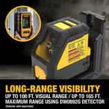 DeWalt DCLE14201RB USB Rechargeable Red Cross Line Laser Base Kit
