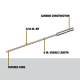 DeWalt DW5404 3/16" X 6-1/2" X 8-1/2" Rock Carbide SDS Plus Hammer Bit