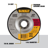 DEWALT, DW8910COMBO, Abrasive Cut-Off Blade, 5 in; 7/8 in Arbor, Coarse Grit, Ceramic