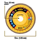 DEWALT DWA8284CTR 5" STEEL TRIMMABLE FLAP DISC SR60 T27