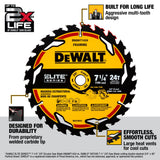 DEWALT DWAW71424 7-1/4" 24T ELITE SERIES SAW BLADE