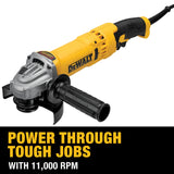 DEWALT, DWE43115, Angle Grinder, 13 Amp; 11,000 RPM; 4.5 in - 5 in Wheel Diameter; Trigger Switch