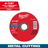Milwaukee 49-94-0003 4-1/2" x .045" x 7/8" Metal Cut Off Wheel - Type 1