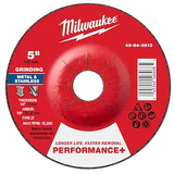 Milwaukee 49-94-0613 5" x 1/4" x 7/8" Performance+ Metal Grinding Wheel - Type 27