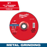 Milwaukee 49-94-0503 4-1/2" x 1/4" x 7/8" Metal Grinding Wheel - Type 27