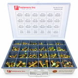 383 Piece Grade 8.8 Metric Flange Bolt & Flange Nut Assortment Kit Yellow Zinc