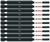 Bosch, ITT2035B, Screwdriver Bit, 3.5 in; Torx T20, 1/4 in Shank, Alloy Steel, 10 Pack, Xtended Torsion Zone