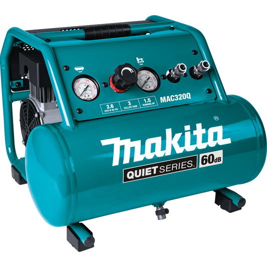 Makita MAC320Q Quiet Series 1Ã¢â‚¬â„¢???1/2 HP, 3 Gallon, OilÃ¢â‚¬â„¢???Free, Electric Air Compressor