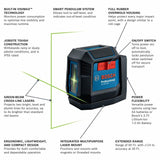 Bosch GLL50-20G Green-Beam Self-Leveling Cross-Line Laser (Bare Tool)