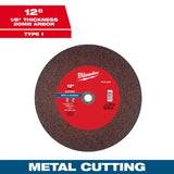 Milwaukee 49-94-0058 12" x 1/8" x 20mm Metal Cut Off Wheel -Type 1