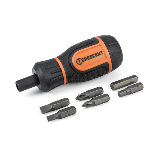 CRESCENT CMBS61R Stubby Ratcheting Multi Bit Driver 6 in 1
