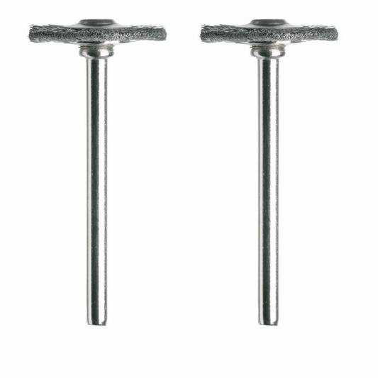 Bosch, 428-02, Polishing Brush, Carbon Steel Wire, 3/4 in, Yellow, 1.75 in Overall Length, 0.125 in Shank Diameter, 2 Pack