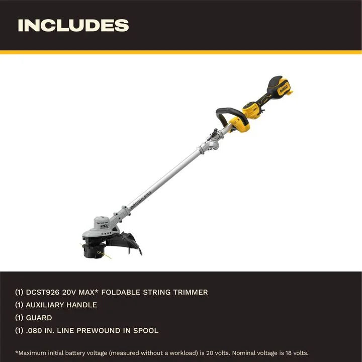 DEWALT 20V MAX Brushless Foldable String Trimmer (Bare Tool) DCST926B