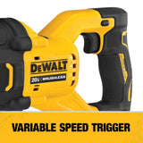 DEWALT, DCS368W1, Reciprocating Saw, 20 V, 8 Ah, Brushless, 1-1/8 in Stroke Length, 3000 SPM