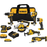 DEWALT DCK921P1 20V MAX Lithium-Ion Cordless 9-Tool Combo Kit with 5.0 Ah Battery and Charger