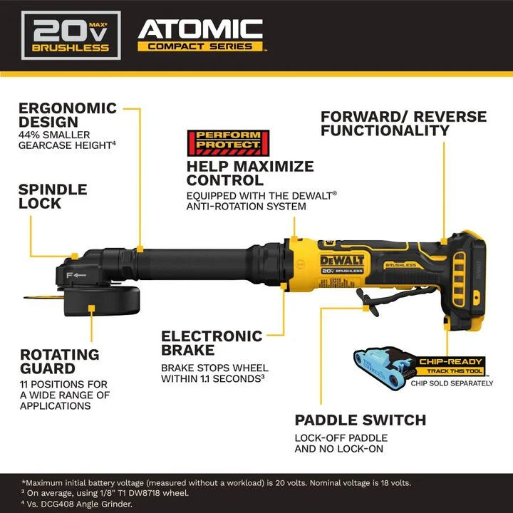 DEWALT ATOMIC 20V MAX 4 Inch Extended Cut-Off Tool (Bare Tool) DCG432XB